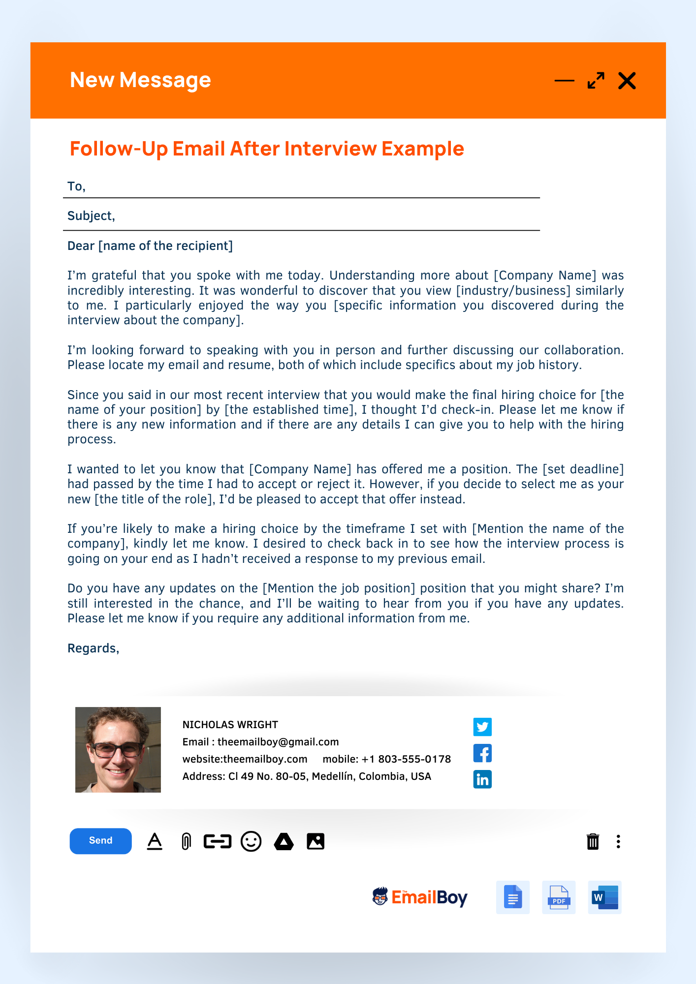 Follow Up Email After Interview Example Follow Up Email After Interview Example