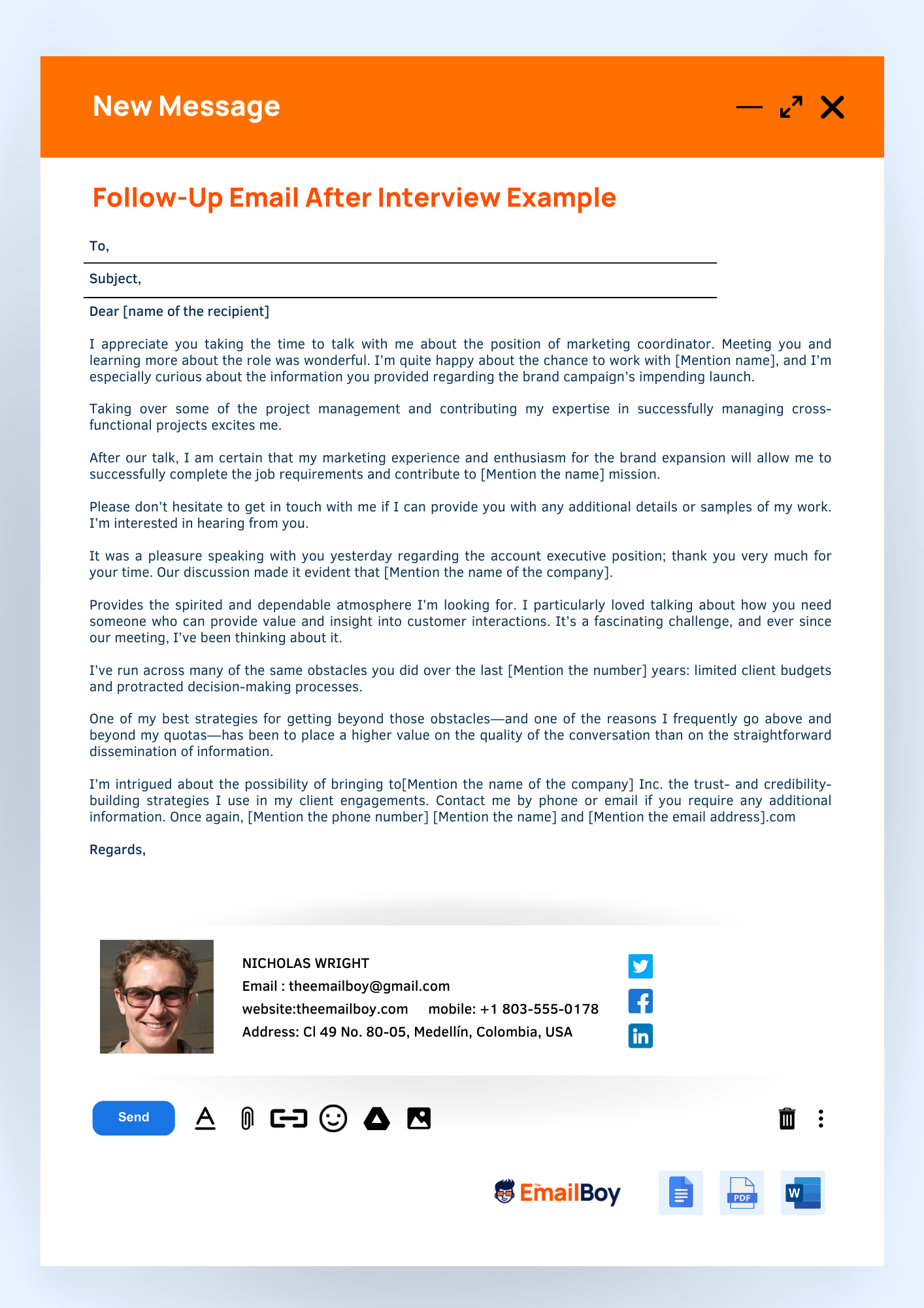 Follow Up Email After Interview Example Follow Up Email After Interview Example