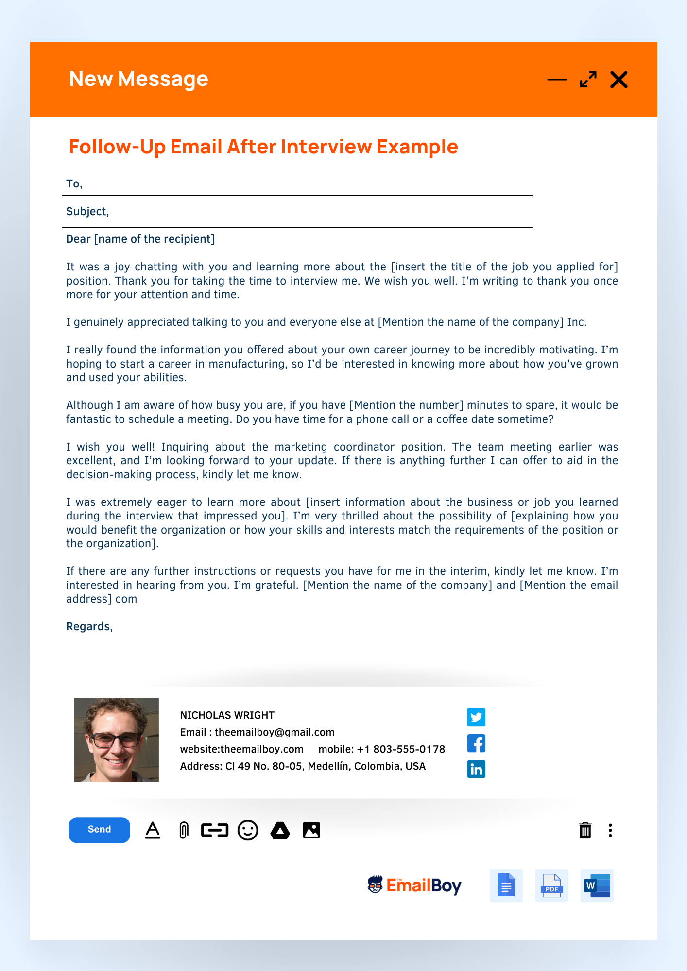 Follow Up Email After Interview Example Follow Up Email After Interview Example