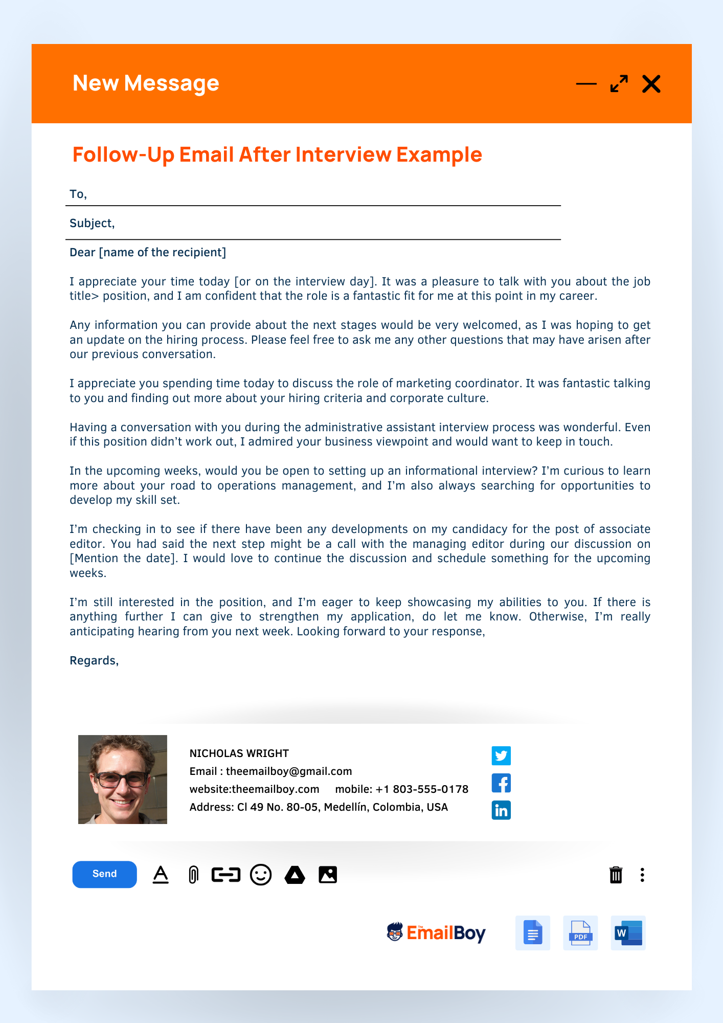 Follow Up Email After Interview Example Follow Up Email After Interview Example