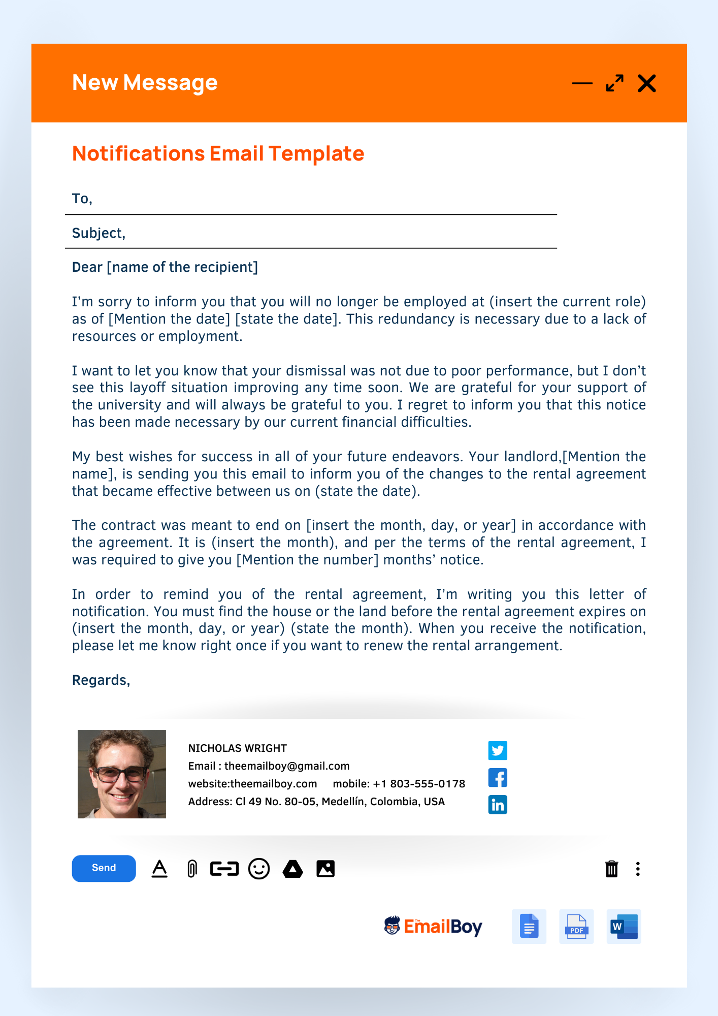 Notifications Email Template Notifications Email Template