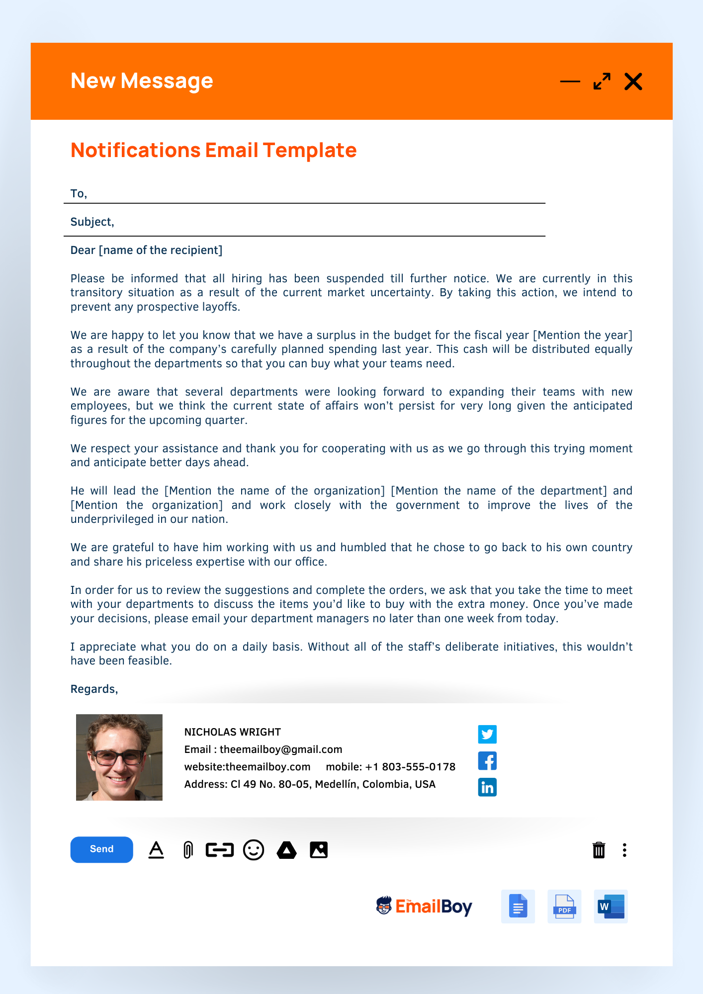 Notifications Email Template Notifications Email Template