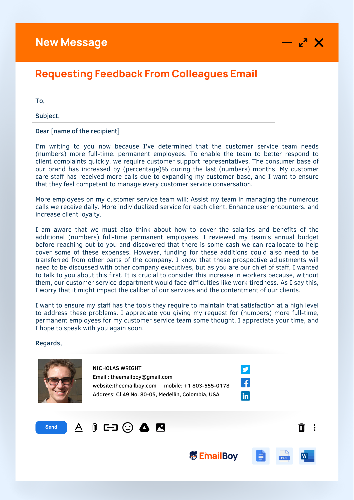 Requesting Feedback From Colleagues Email Requesting Feedback From Colleagues Email