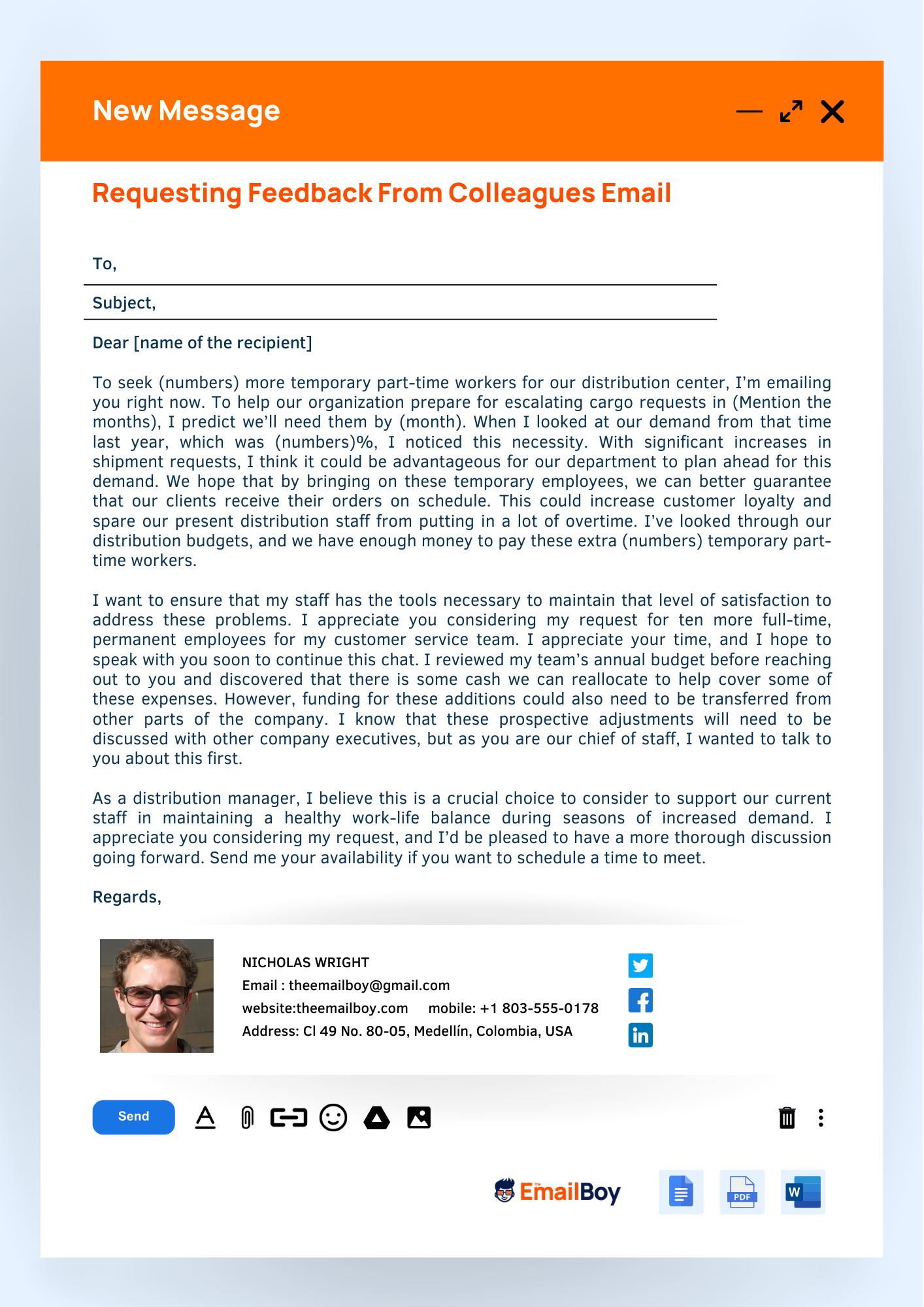 Requesting Feedback From Colleagues Email Requesting Feedback From Colleagues Email