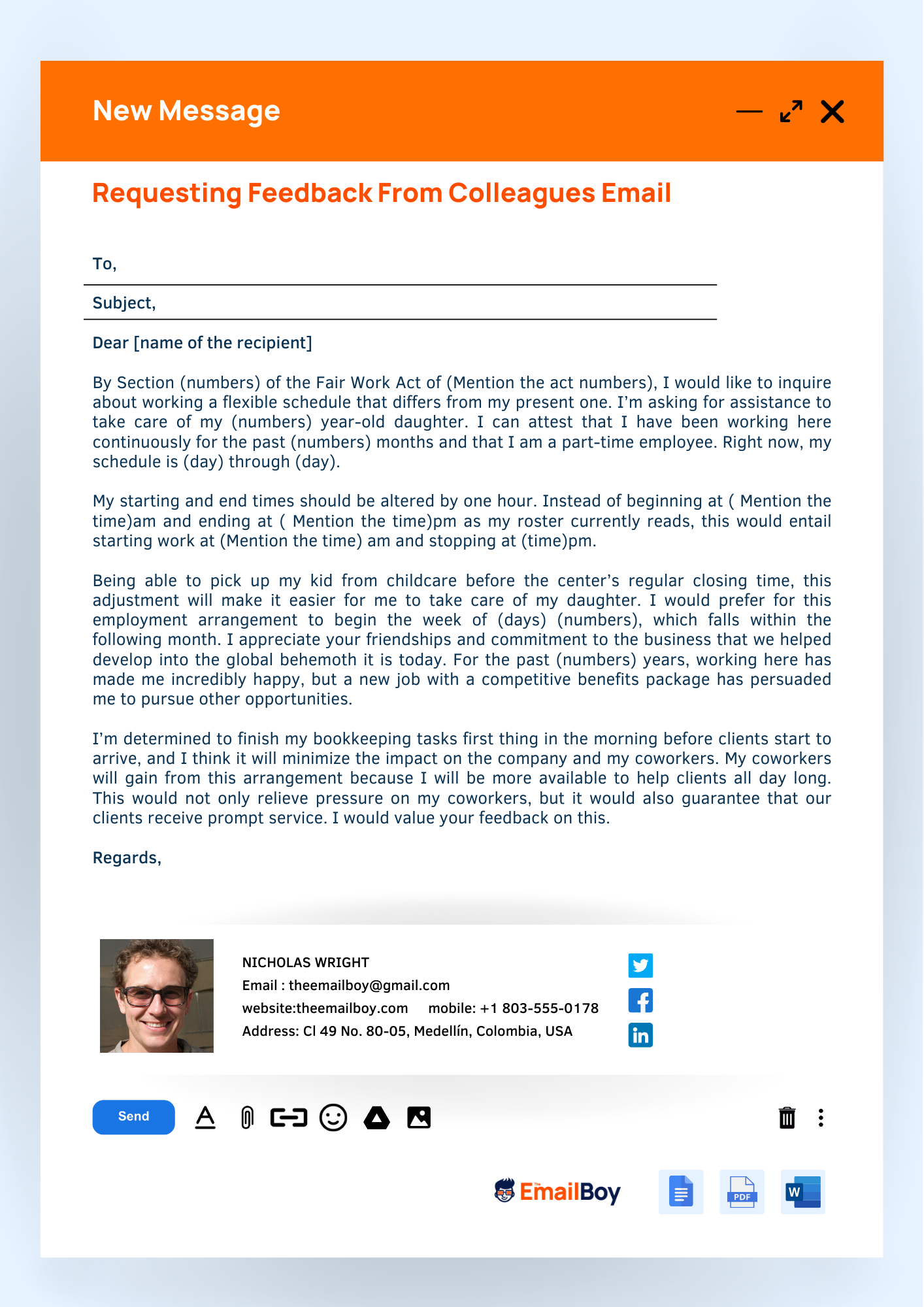 Requesting Feedback From Colleagues Email Requesting Feedback From Colleagues Email